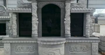 烟台 芝麻灰高档墓碑，土墓，可定制