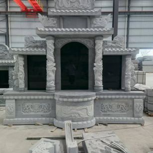 烟台 芝麻灰高档墓碑，土墓，可定制