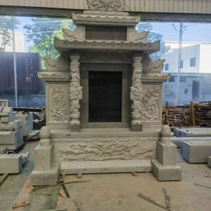 烟台 芝麻灰高档墓碑、土墓，一套也支持定做