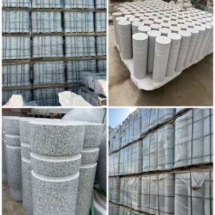 烟台 芝麻白花岗岩挡车柱、隔离柱多少钱