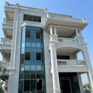 烟台 芝麻白花岗岩别墅外墙干挂效果展示