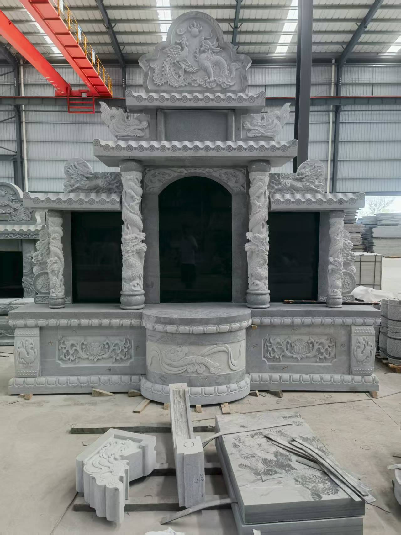 烟台 芝麻灰高档墓碑，土墓，可定制