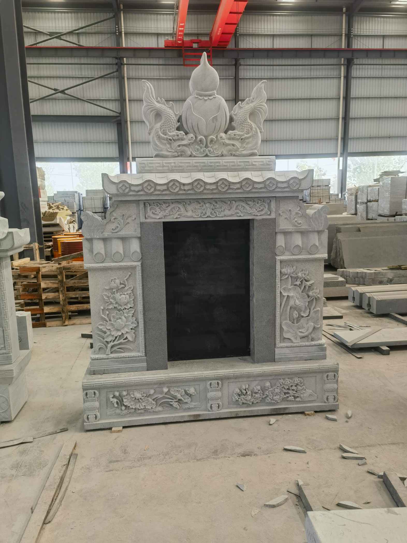 烟台 芝麻灰高档墓碑、土墓，一套也支持定做