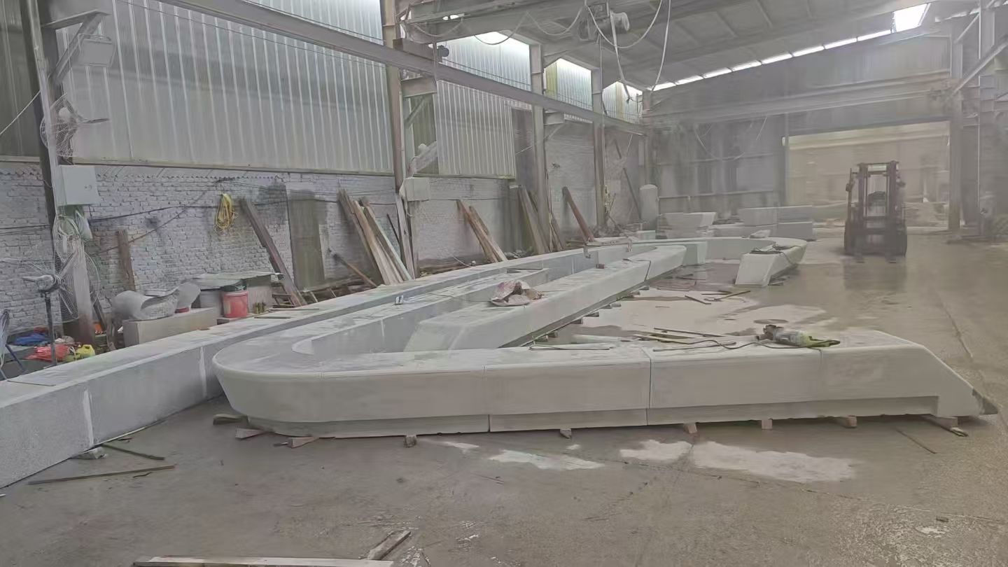 烟台 花岗岩整石坐凳拼装