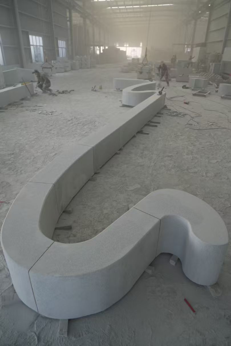 烟台 花岗岩整石坐凳拼装